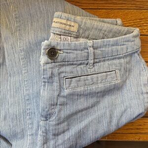 Chico's Platinum Denim Blue/White Striped Jeans size 00